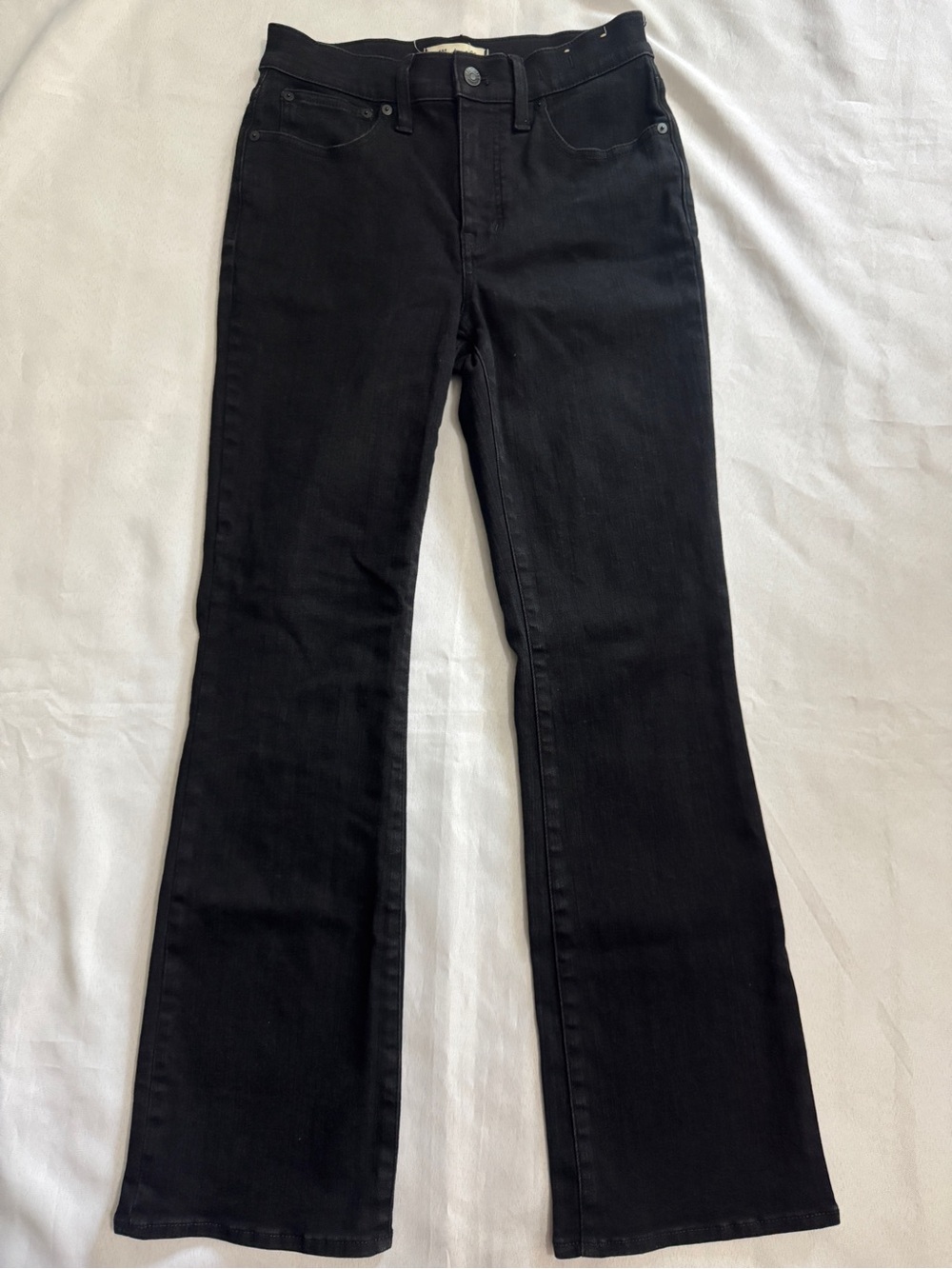 Madewell Mid-Rise Kick Out Jeans Ankle Black Size 27 Tall True Black - Picture 2 of 5